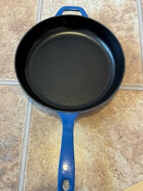 Lodge USA Enamel 11" Cast Iron Skillet Kitchen Fry Pan Smooth Sailing Blue